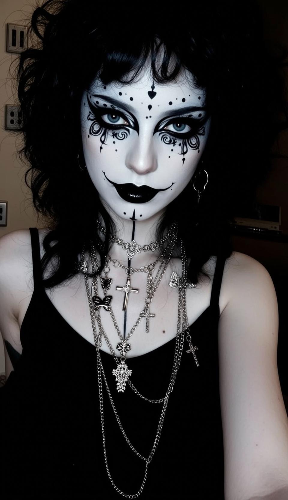 Silver Chains Gothic Makeup Look
