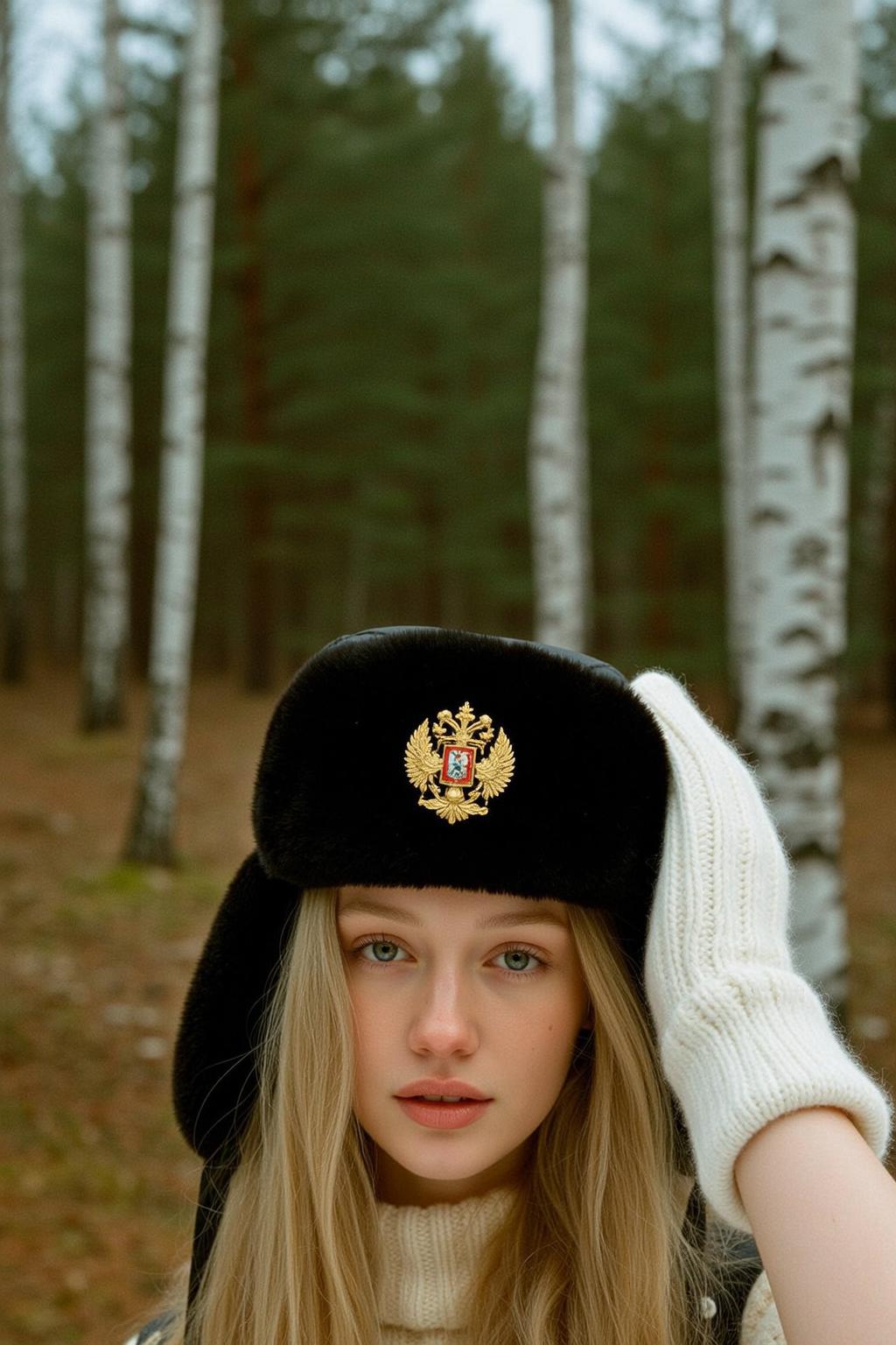 Fur Hat Knit Portrait