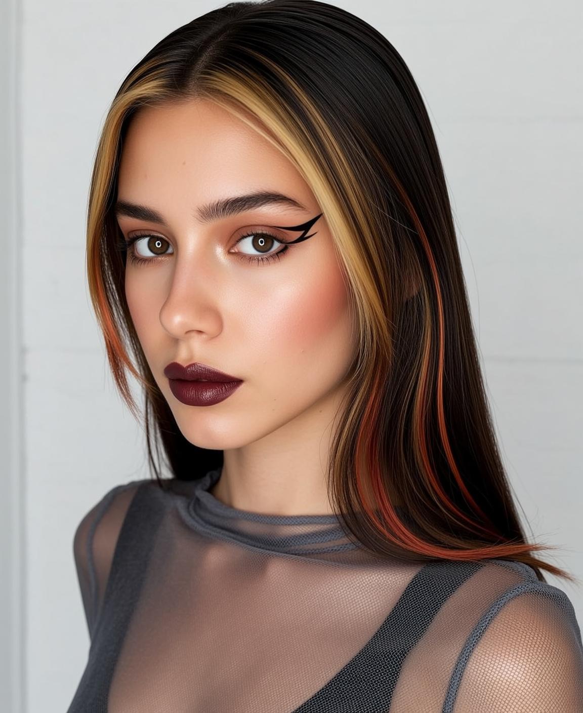 Dark Mesh Top Studio Look