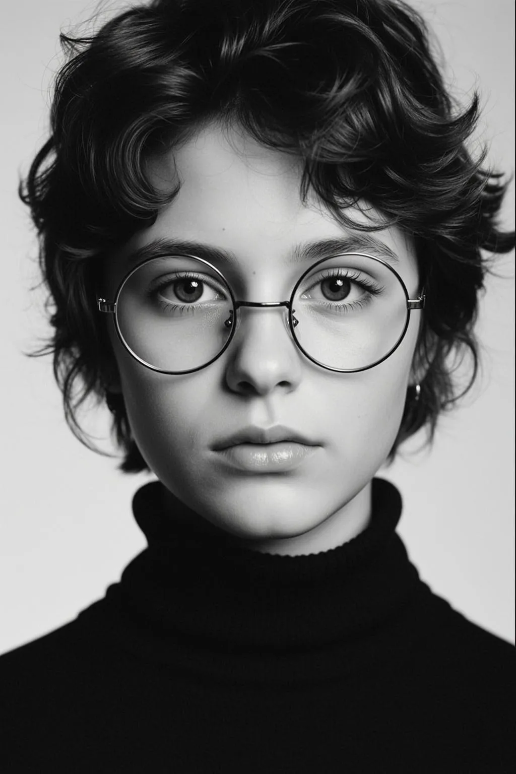 Glasses Makeup And Earrings In Studio Portrait
