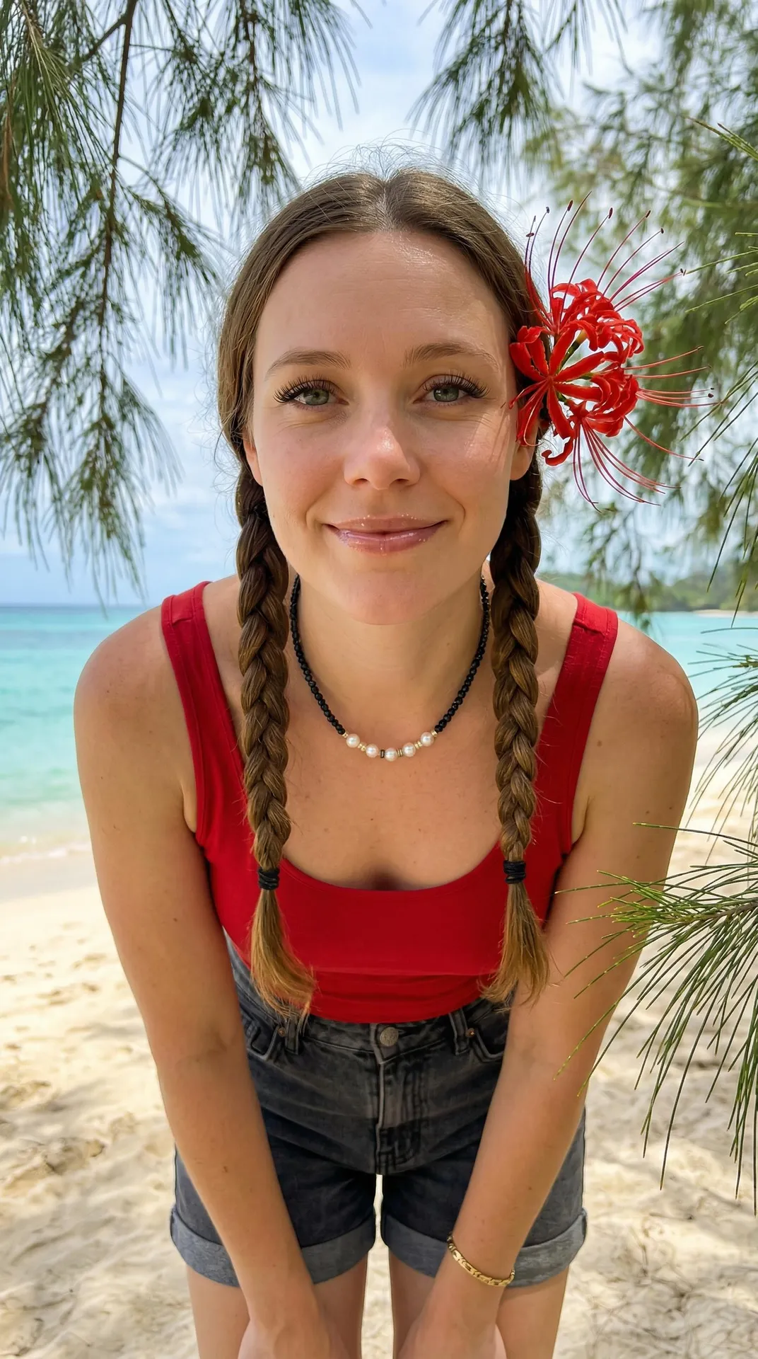 Makeup Necklace Bracelets And Nails In Beach Portrait