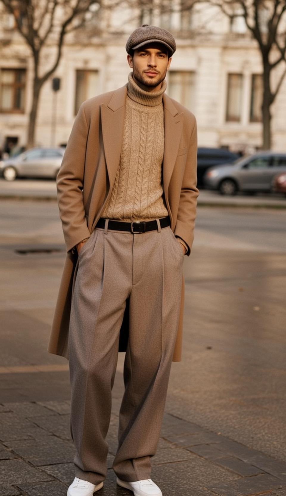 Young Short Dark Light Tan Cable Knit