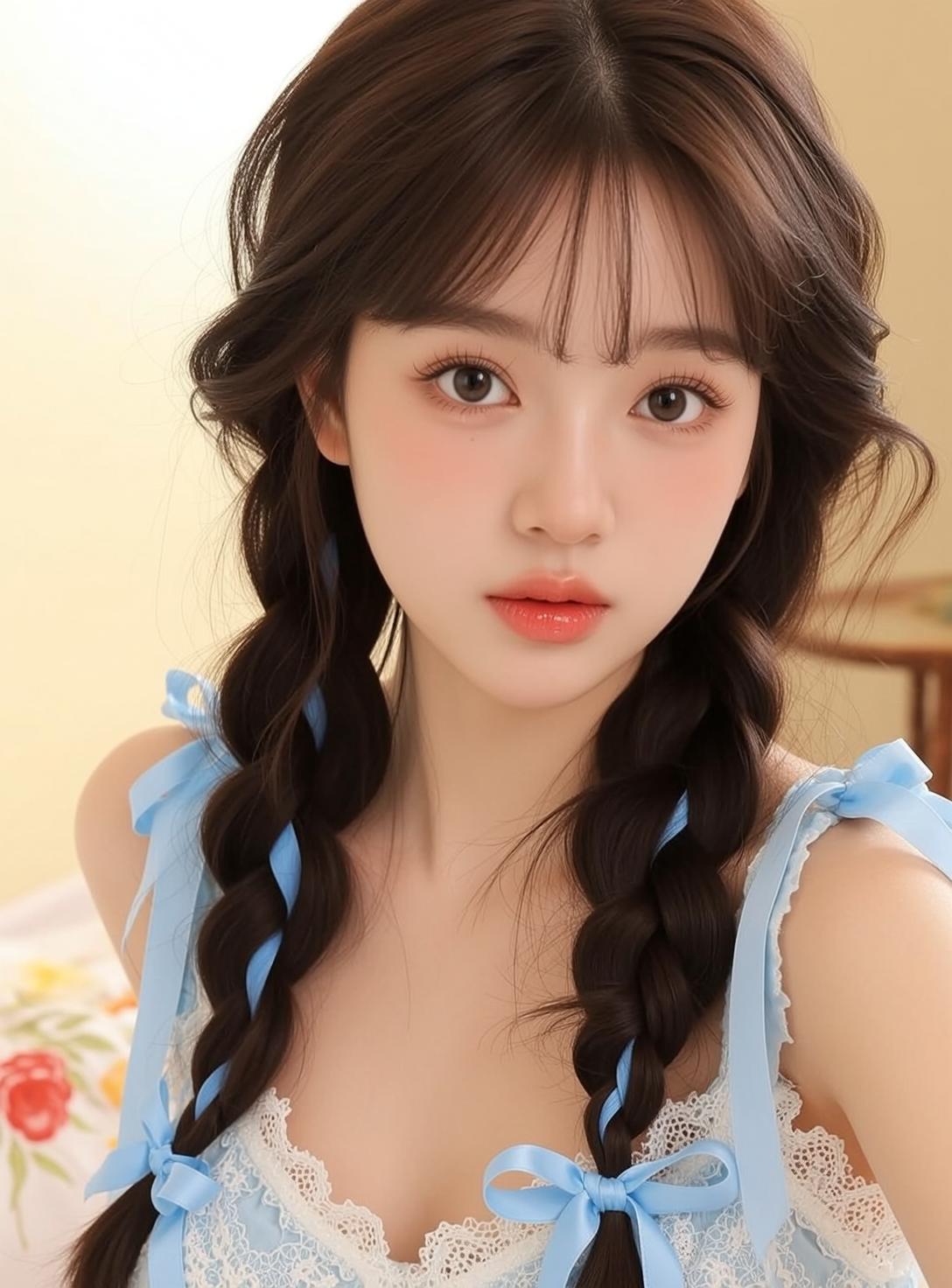 Blue Ribbon Camisole Portrait