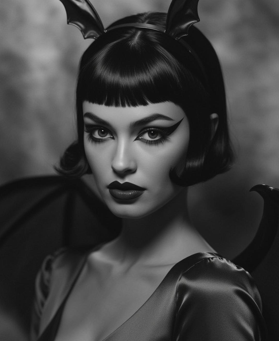 Bat Wings Satin Gothic Portrait
