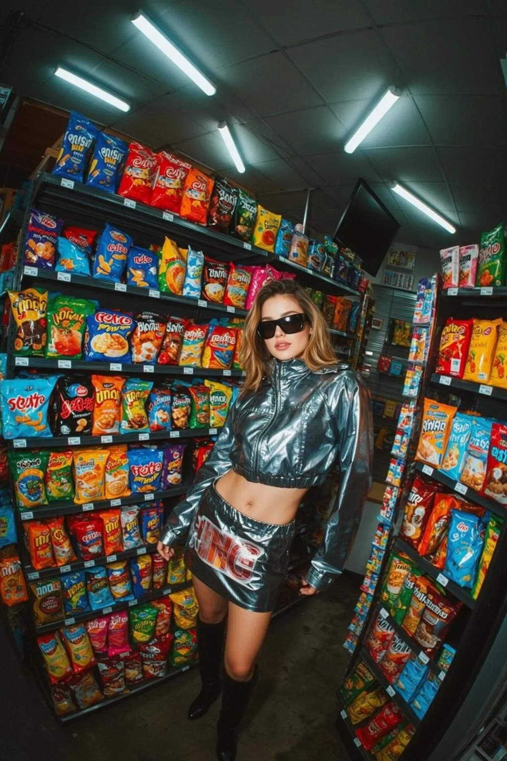 Sunglasses In A Convenience Store Aisle