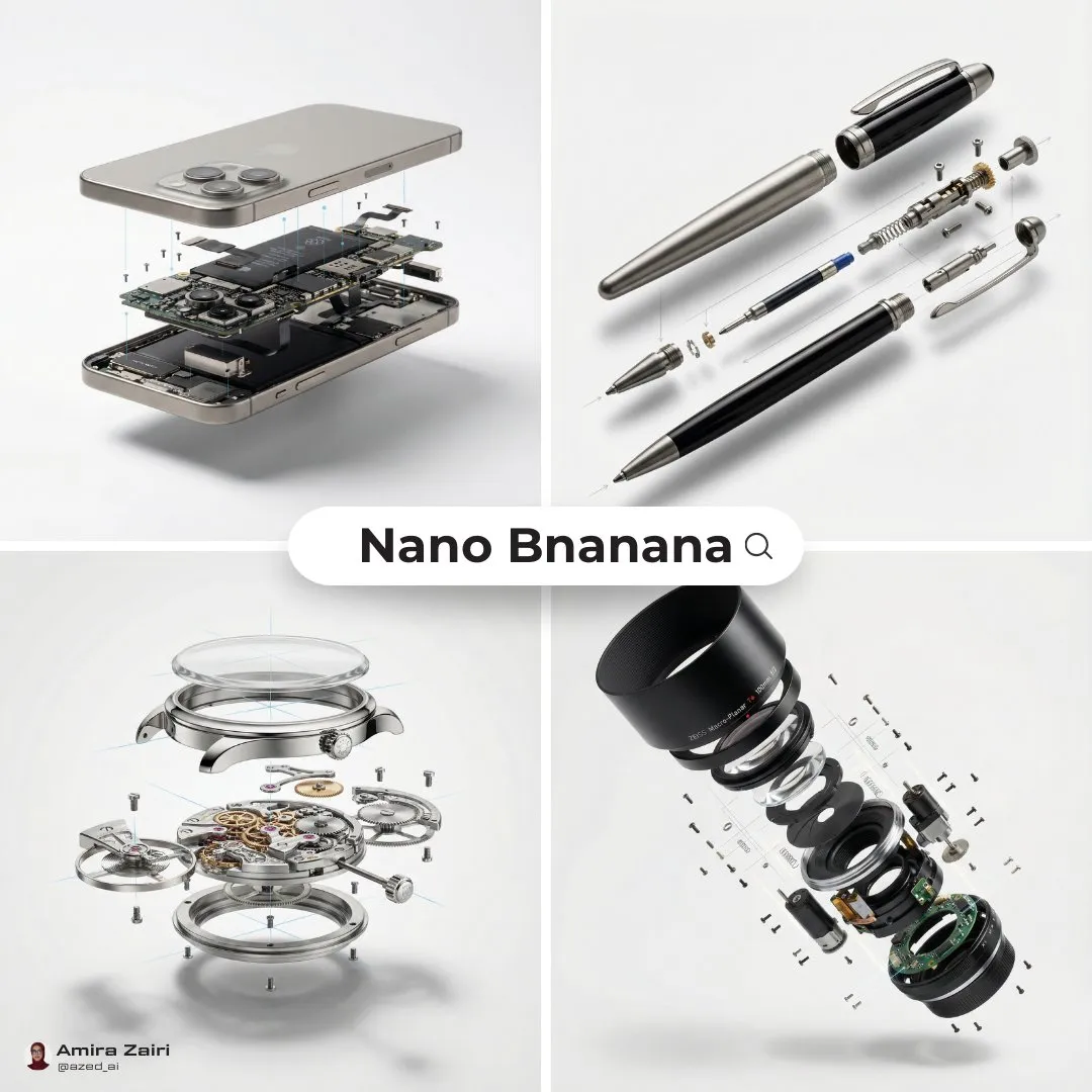Realistic Exploded Product Macro Photography