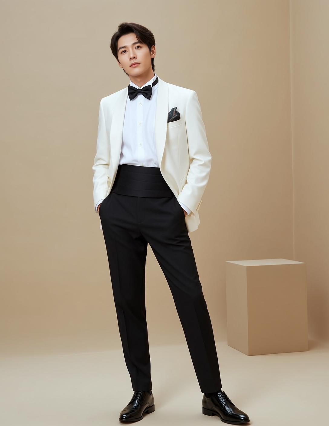 Ivory Tuxedo Studio Look