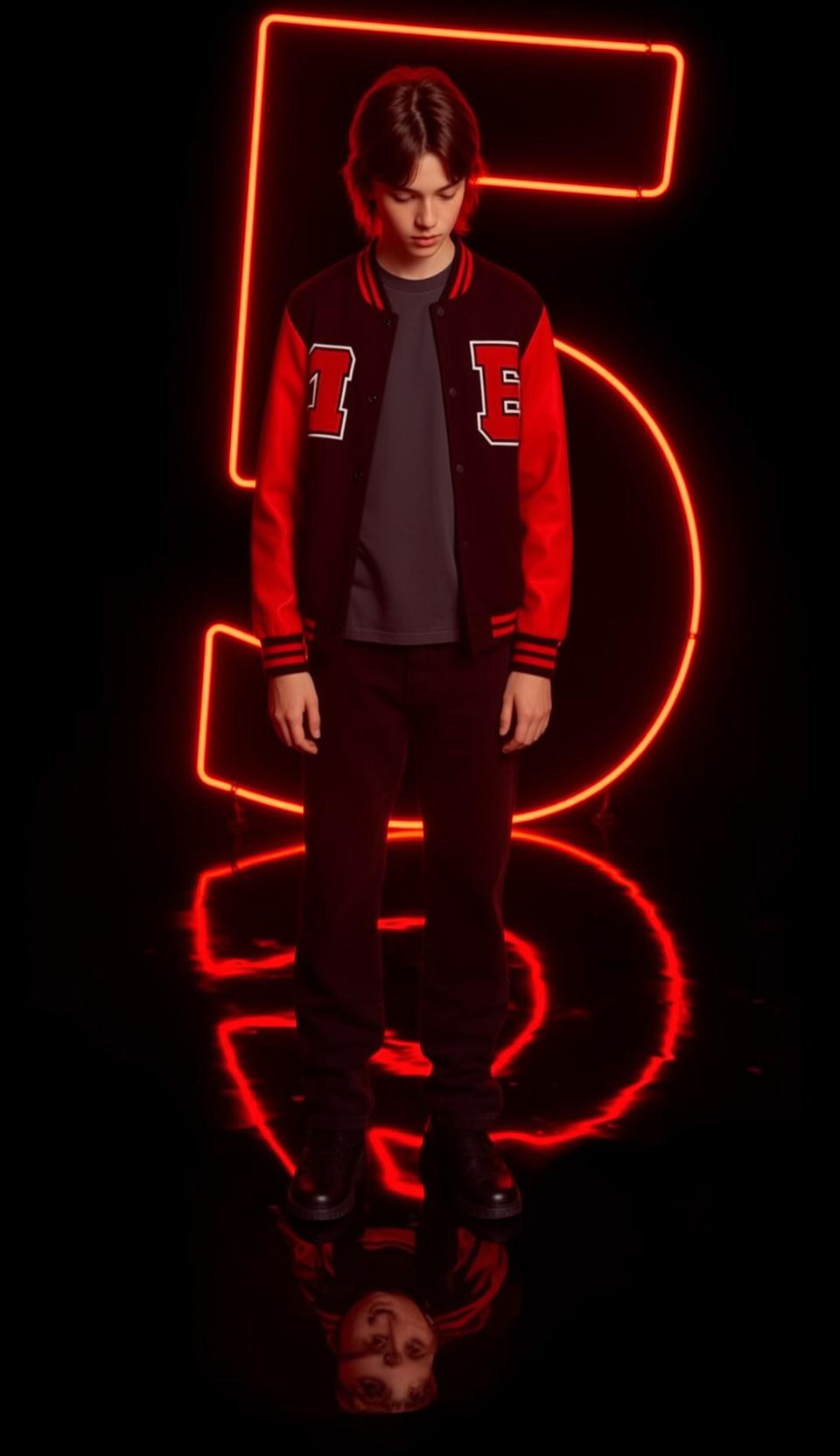 Red Neon Number Portrait