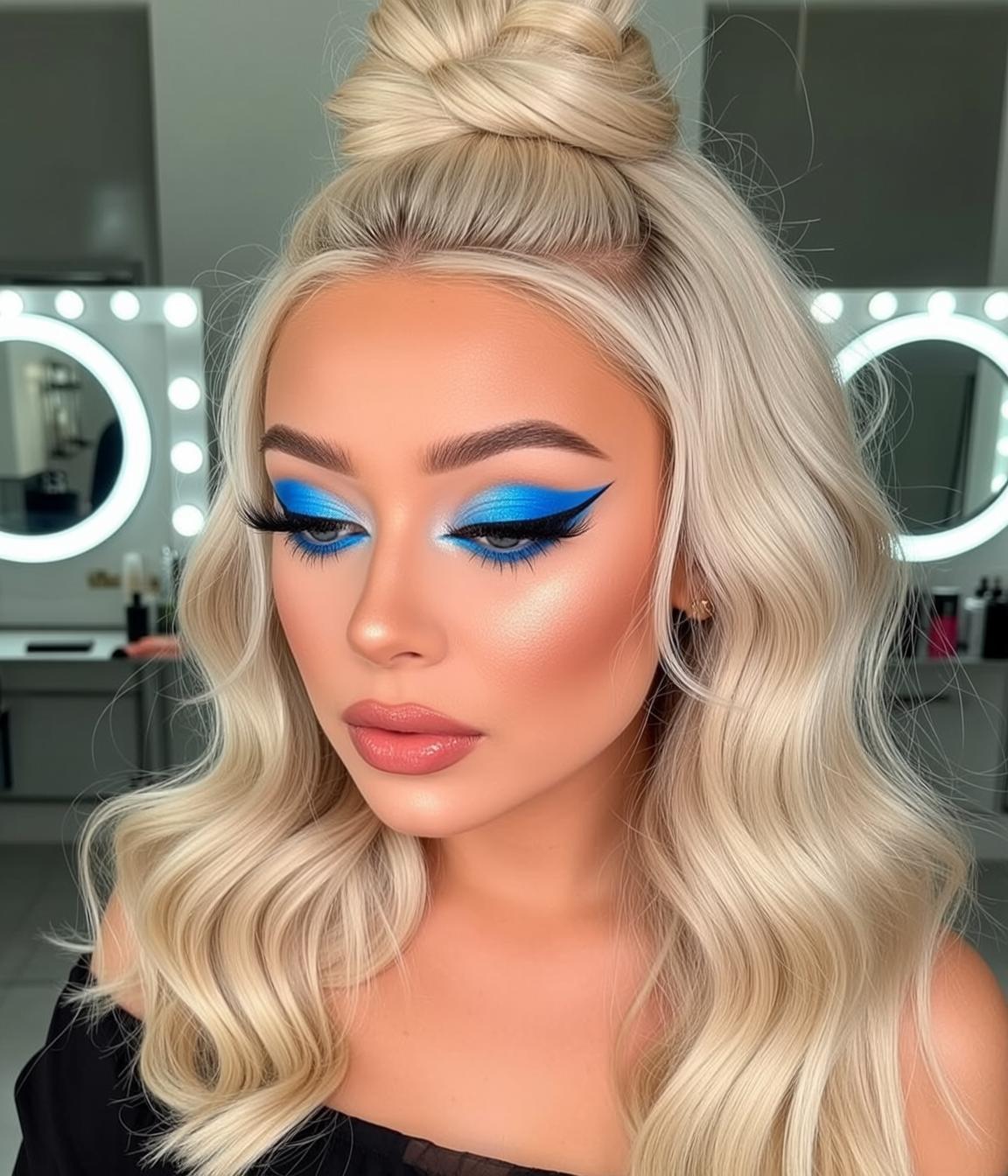 Makeup Shown Medium Close Up Angled Slightly Her