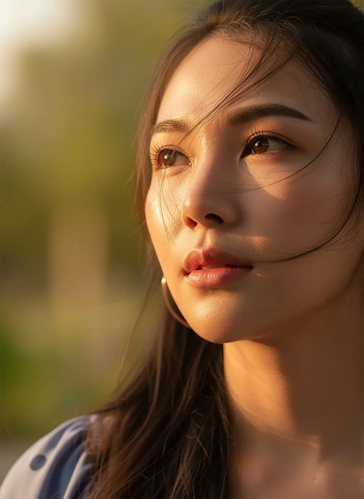 Golden Hour Portrait Of A Young Woman