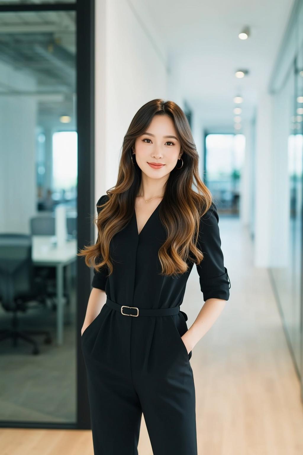 Luxury Young Long Wavy Brown Fair Black