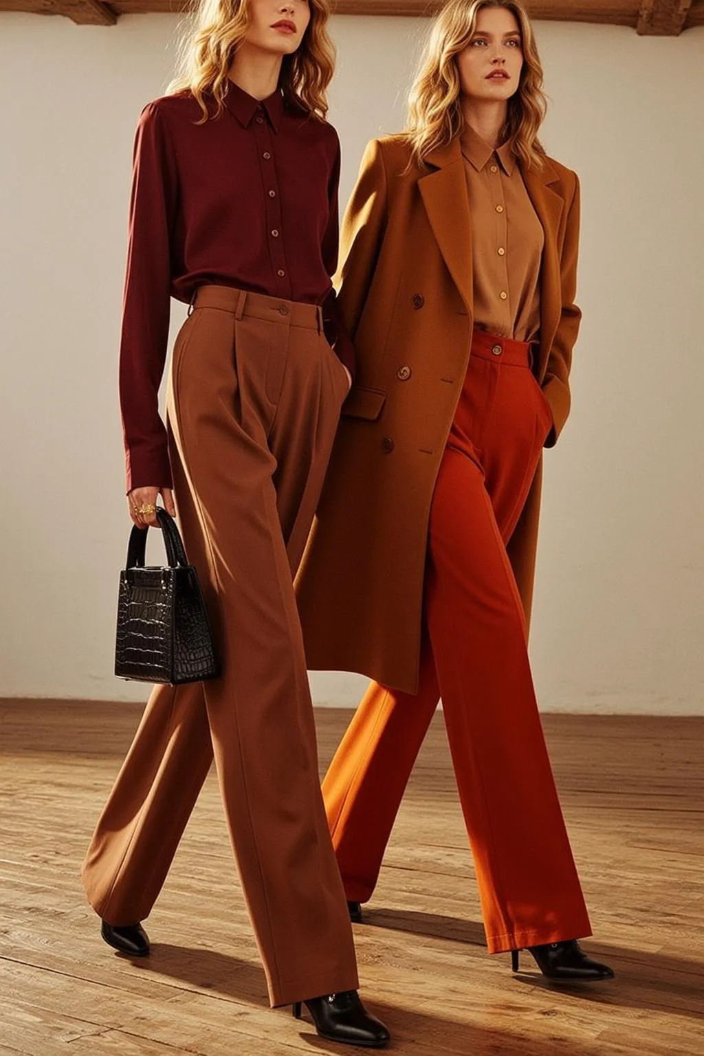 Fashion Week Wavy Blonde Fair Brown Collared