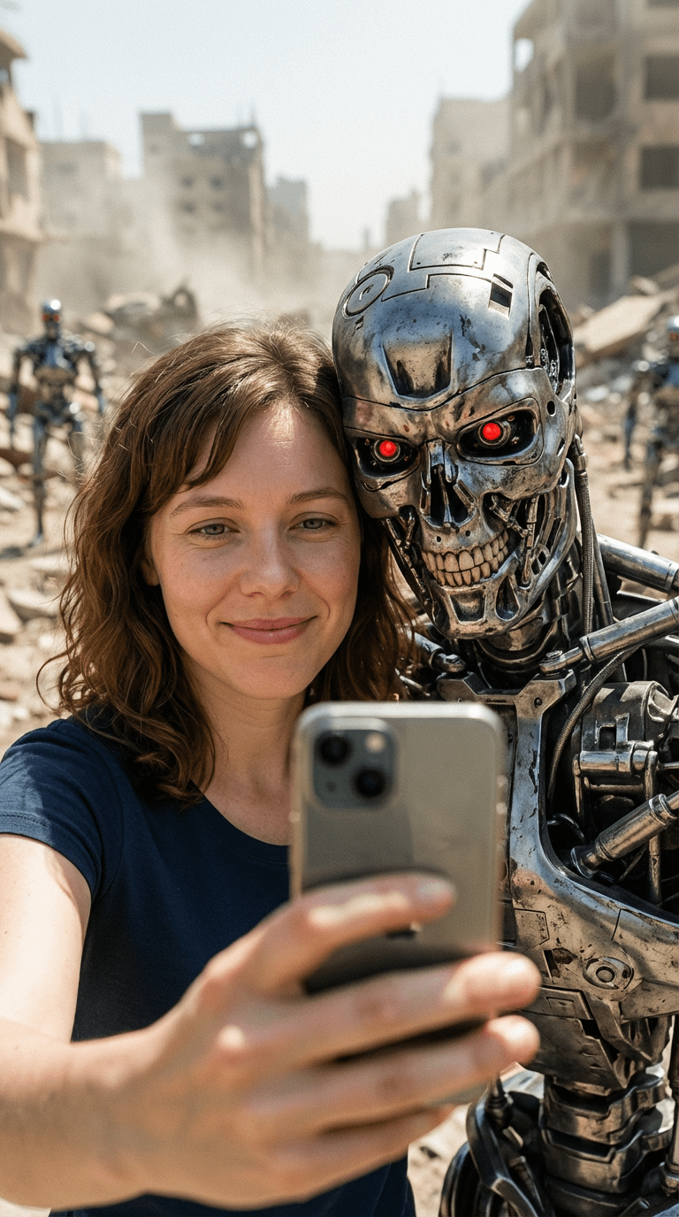 Apocalyptic Selfie T800 Robots Daylight Iphone Style