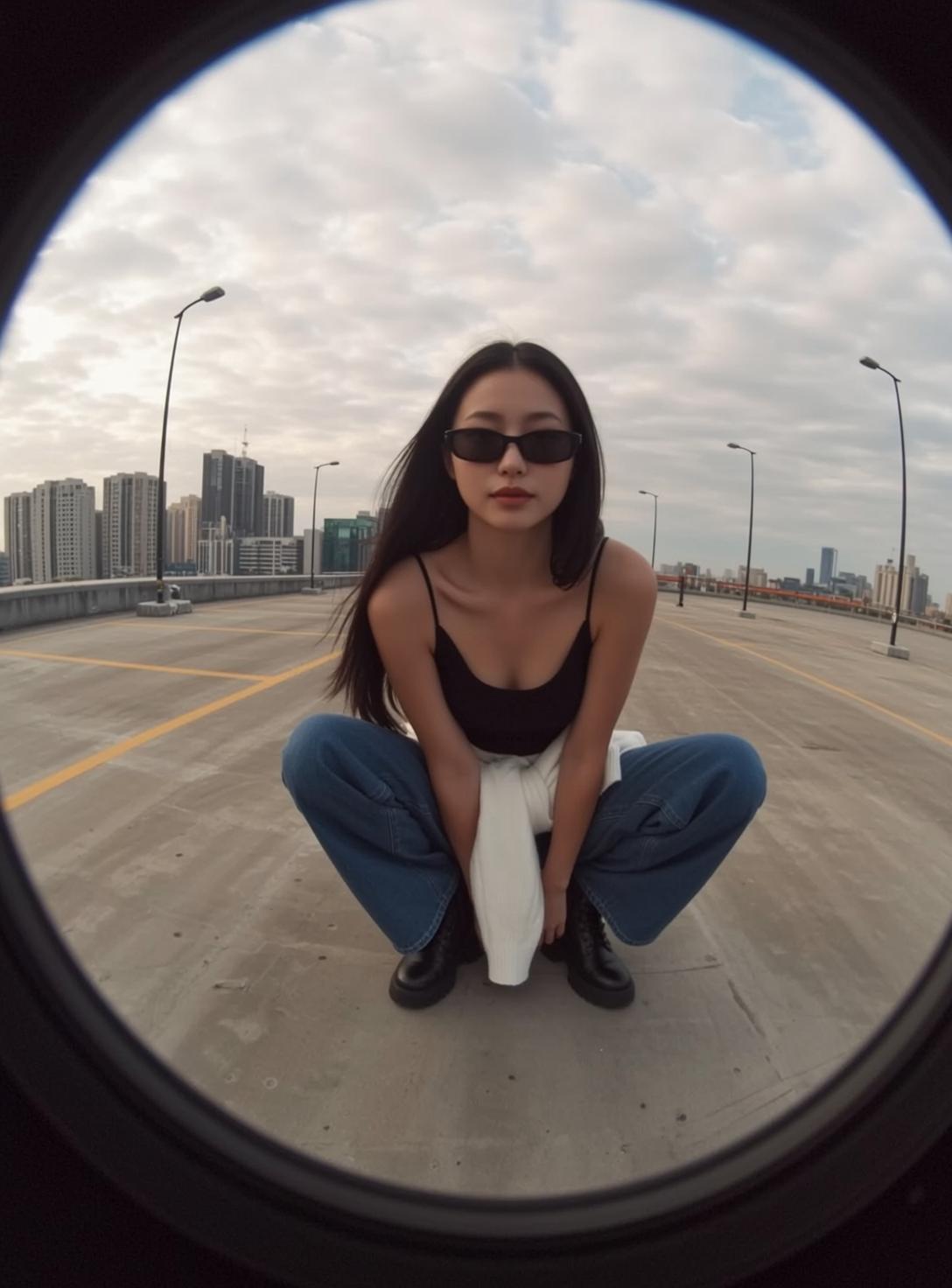 Fisheye Young Asian Long Dark Straight Fair