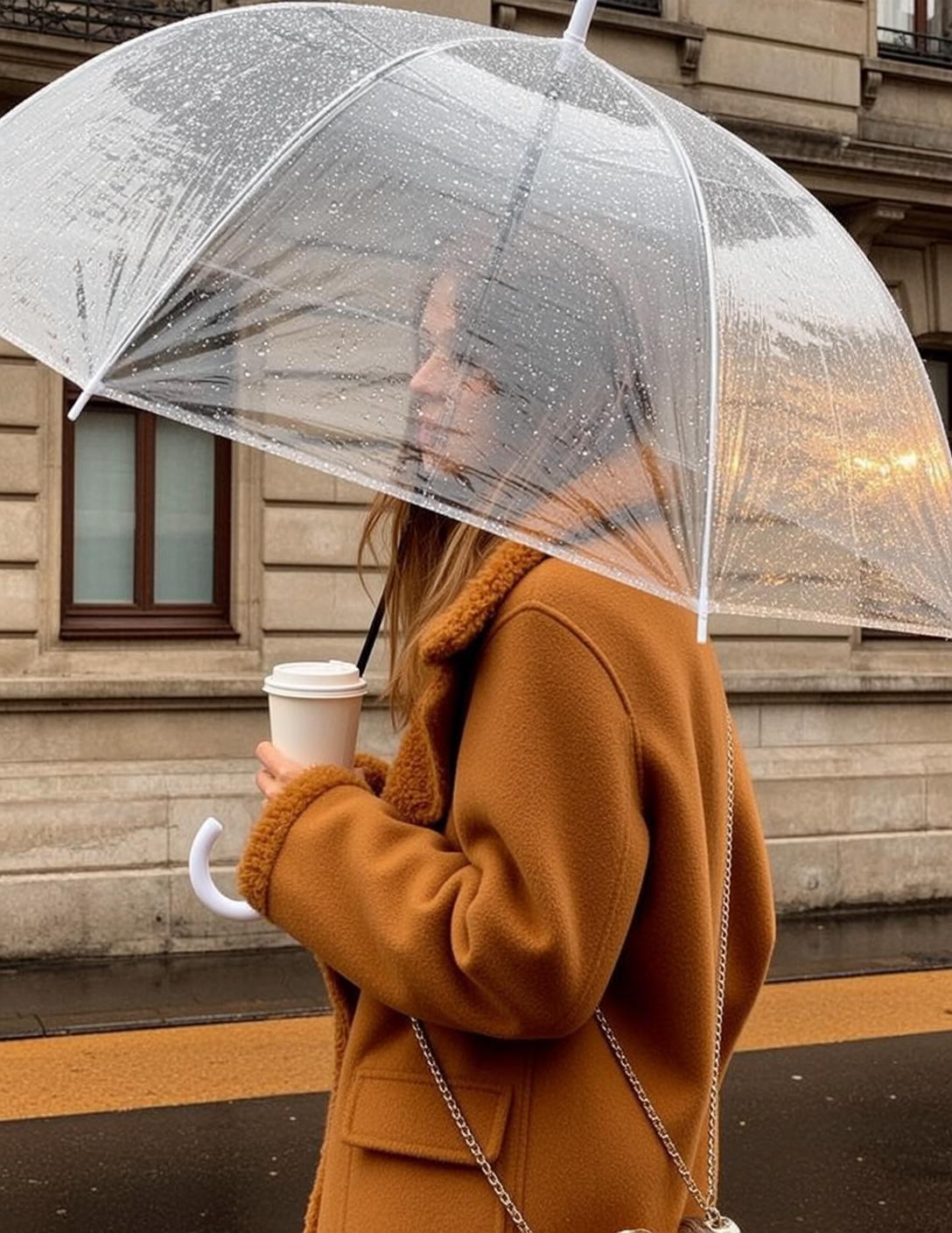 Rainy Street Umbrella Coffee