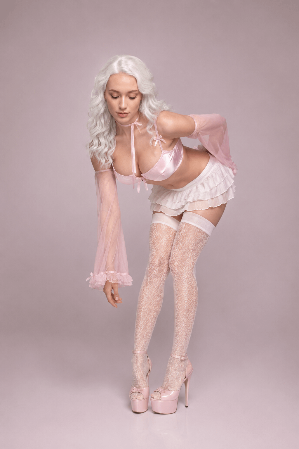 Pastel Studio Elegant Pose High Heels