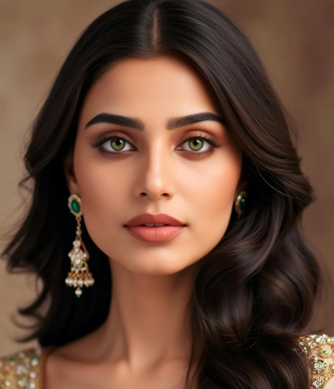 Makeup And Earrings In Styled Portrait