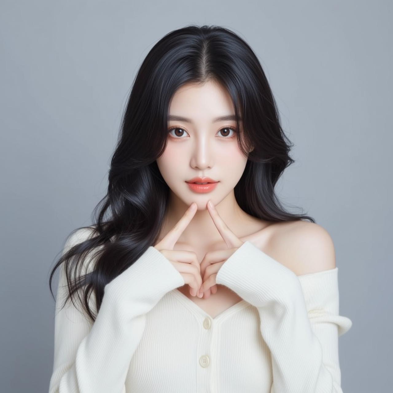 Acubi Young East Asian Long Wavy Black