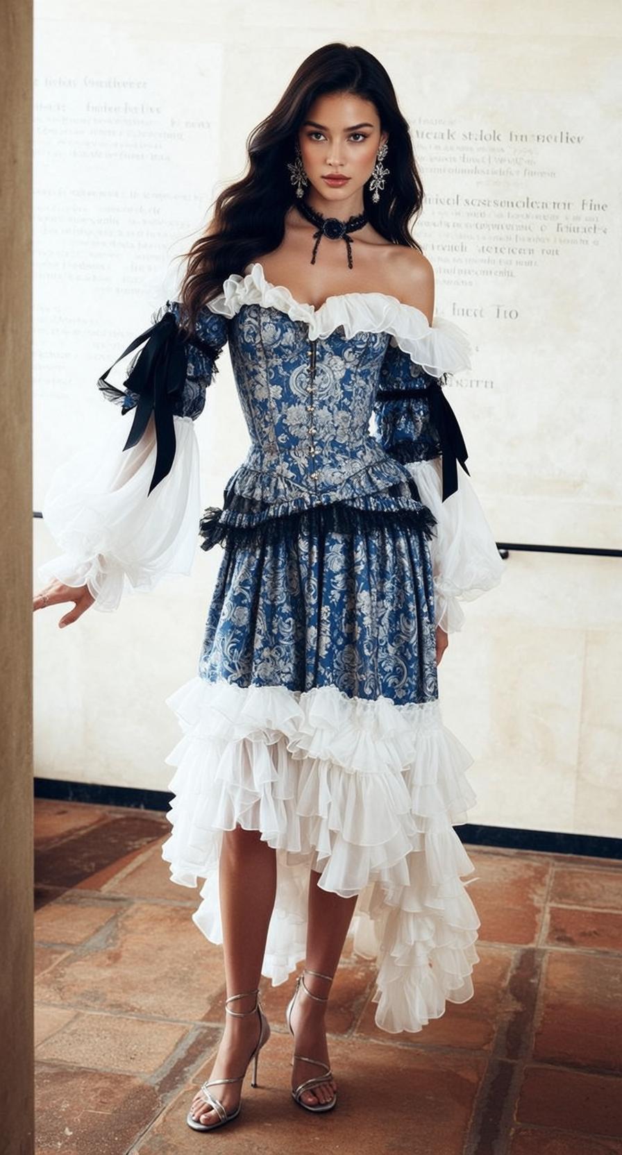 Balletcore Stands Her Body Angled Slightly Left