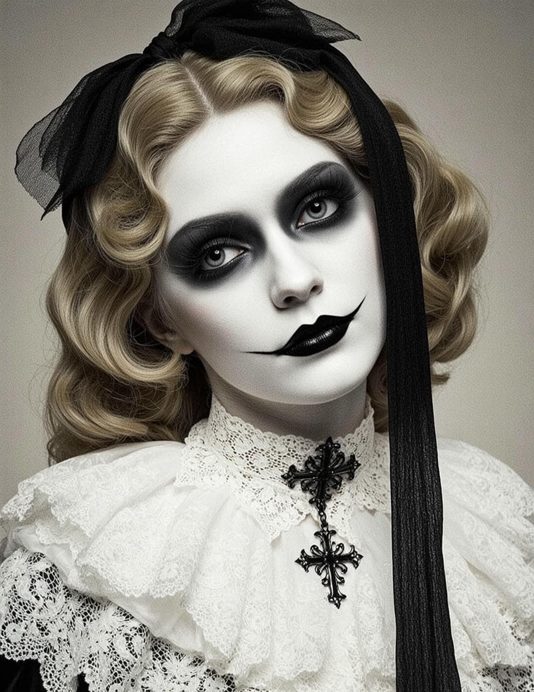 Vintage Gothic Collar Portrait