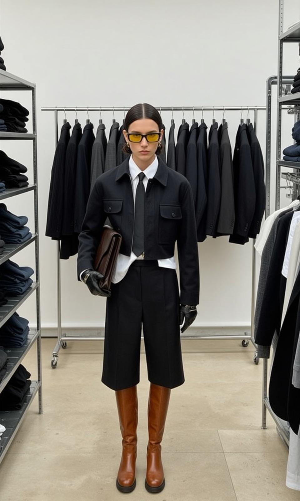 Fashion Week Young Dark Brown Pulled Back