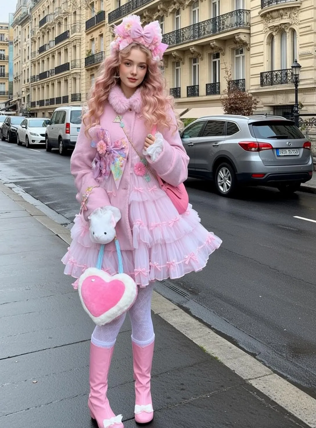 Pastel Pink Street Fashion