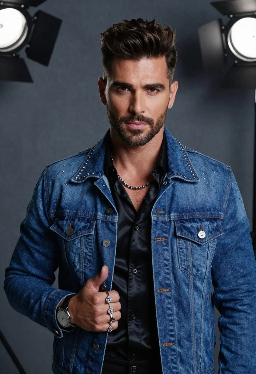 Confident Man With Styled Dark Hair Gazes Directly The Camera