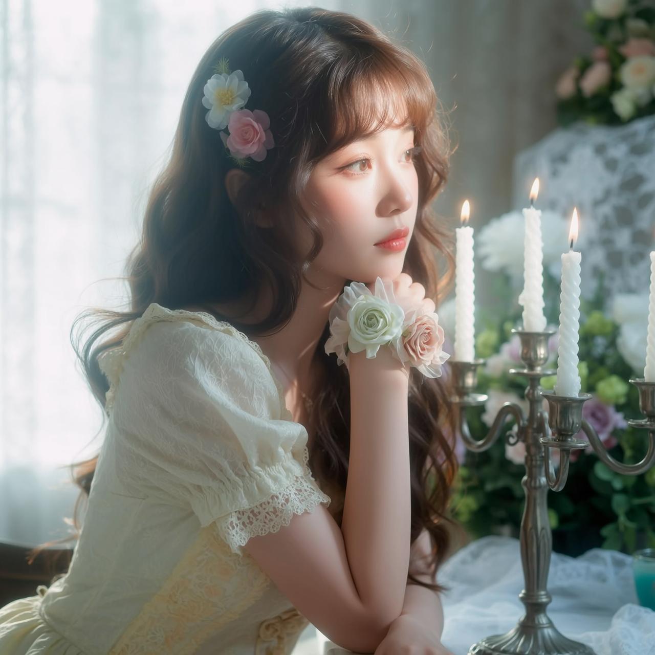 Balletcore Young Long Wavy Dark Brown Bangs