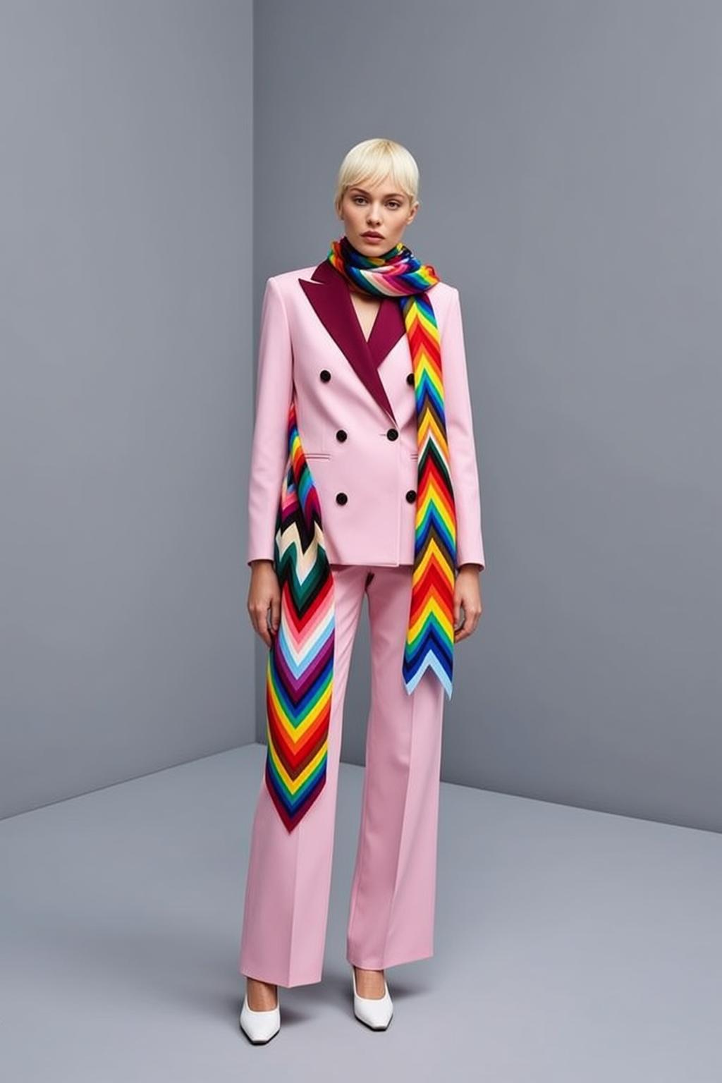 Fashion Week Young Short Blonde Fair Pink