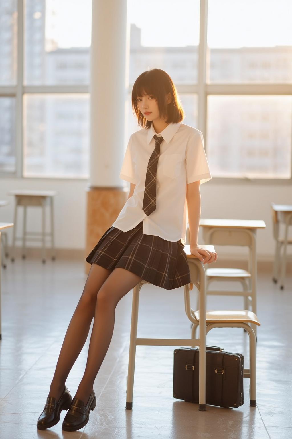 Creative Young Japanese Short Dark Brown Bangs