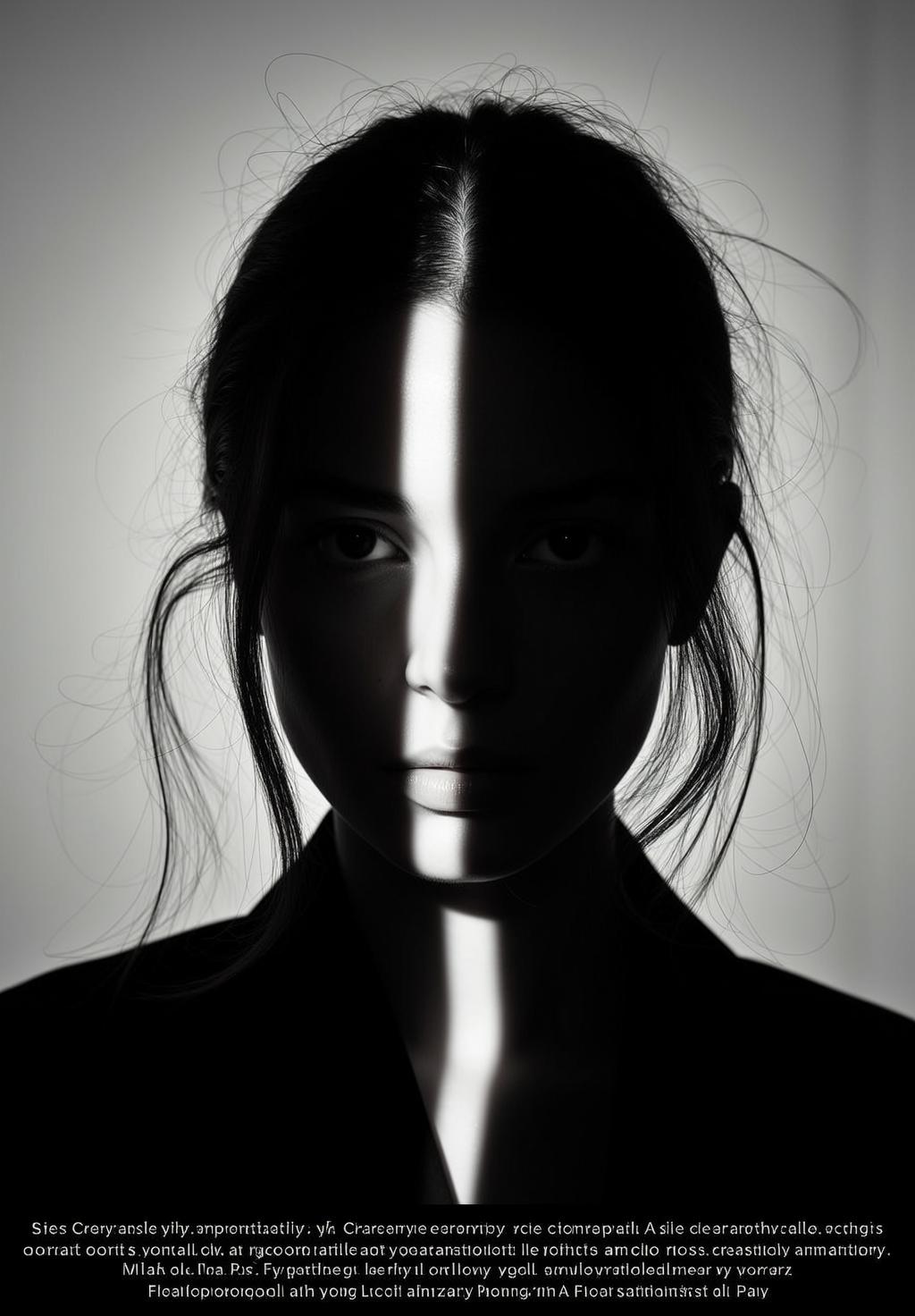 Portrait Young Woman With Dark Loosely Styled Hair Her Face