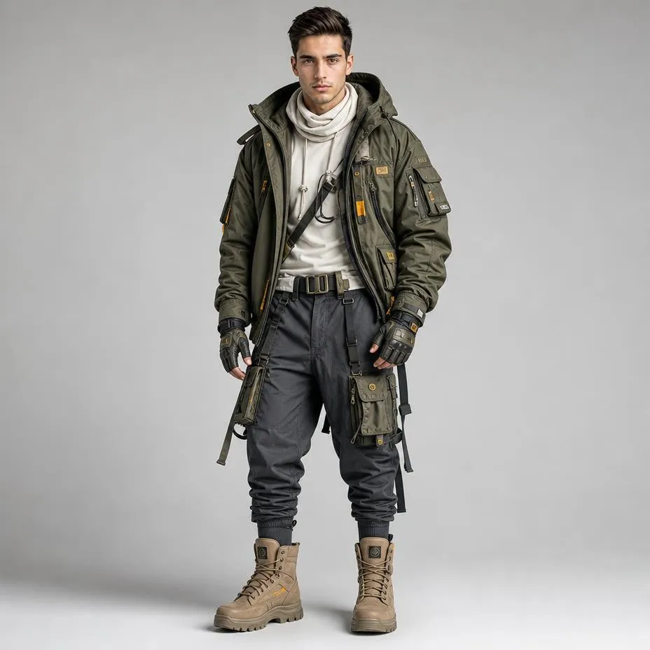 Olive Utility Jacket Cargo Pants Studio