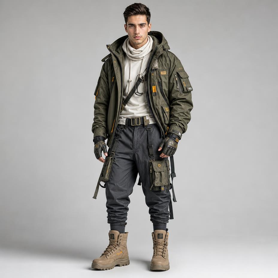 Olive Utility Jacket Cargo Pants Studio