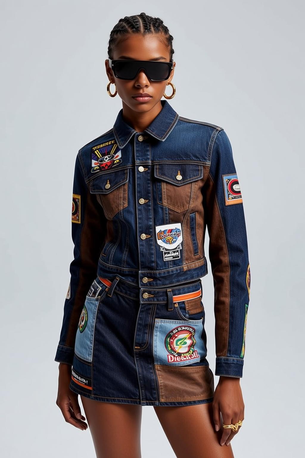 Fashion Week Braided Hair Dark Skin Denim