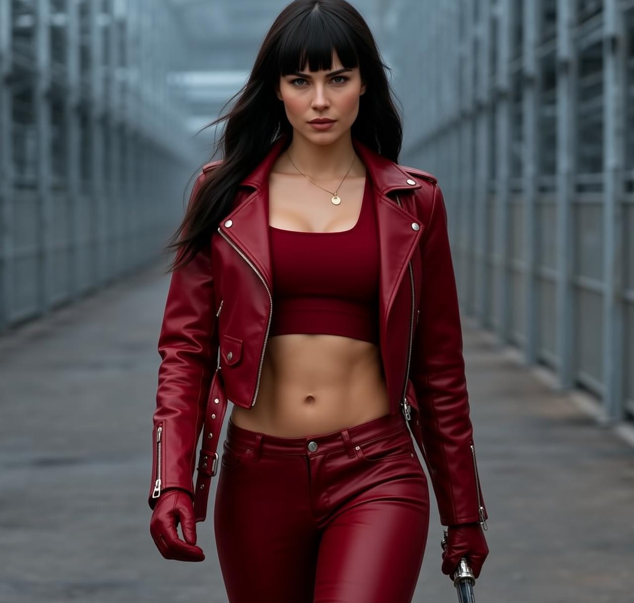Baddie Walking Directly Towards Determined Expression Direct