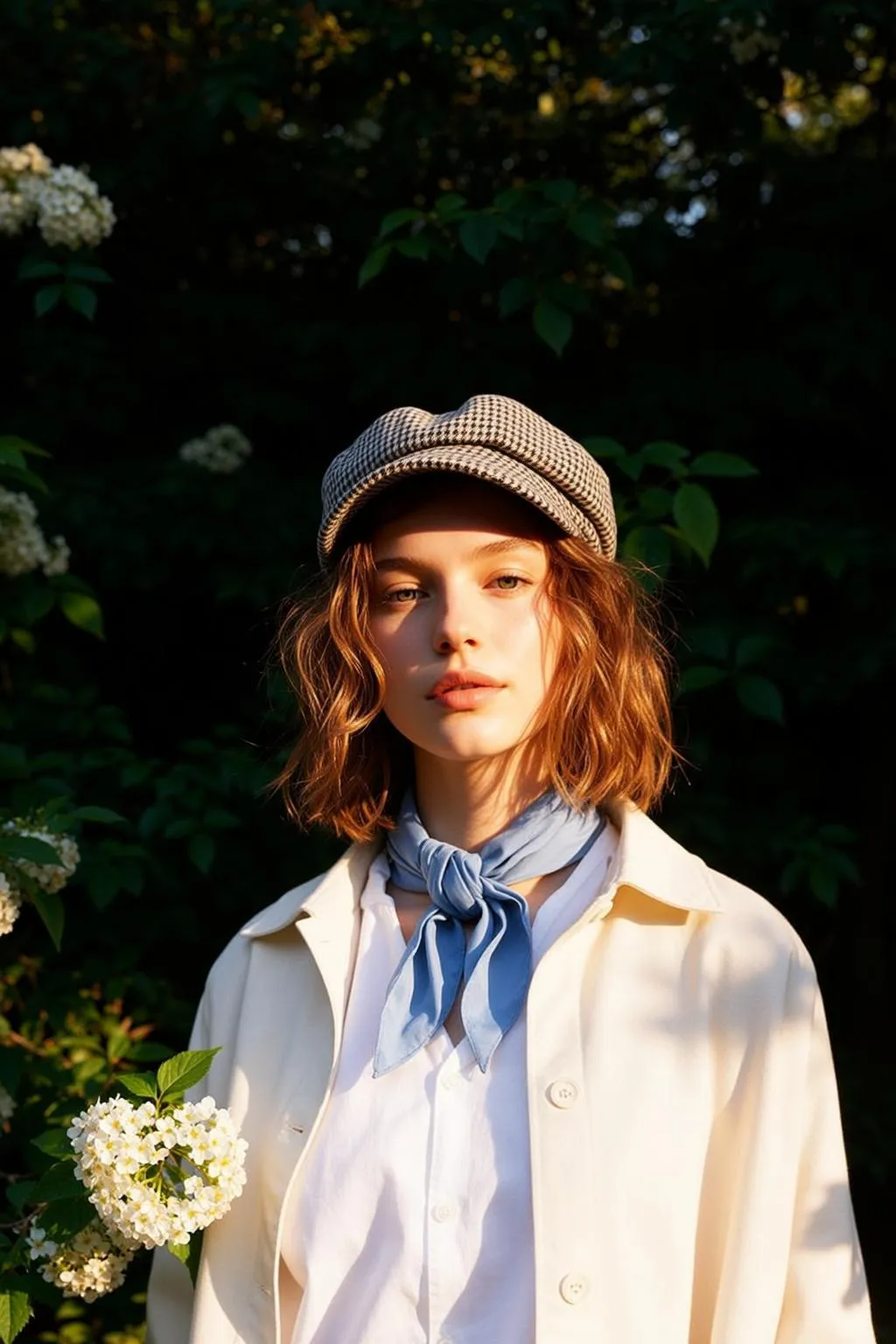 White Shirt Silk Scarf Portrait