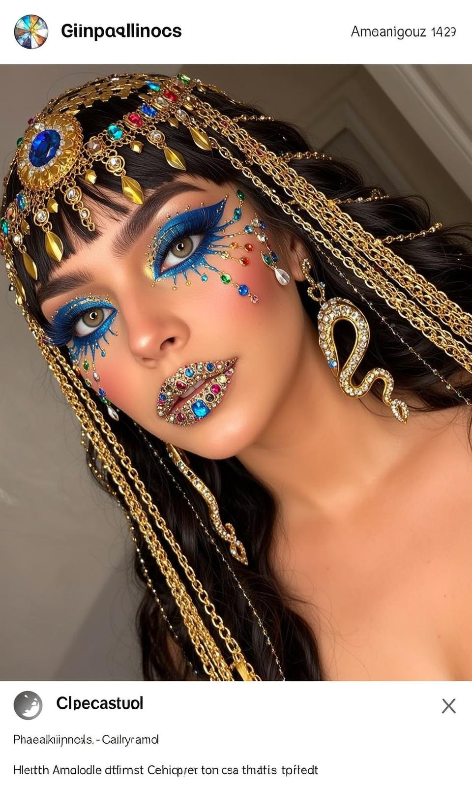 Halloween Makeup Striking Long Dark Wavy Hair