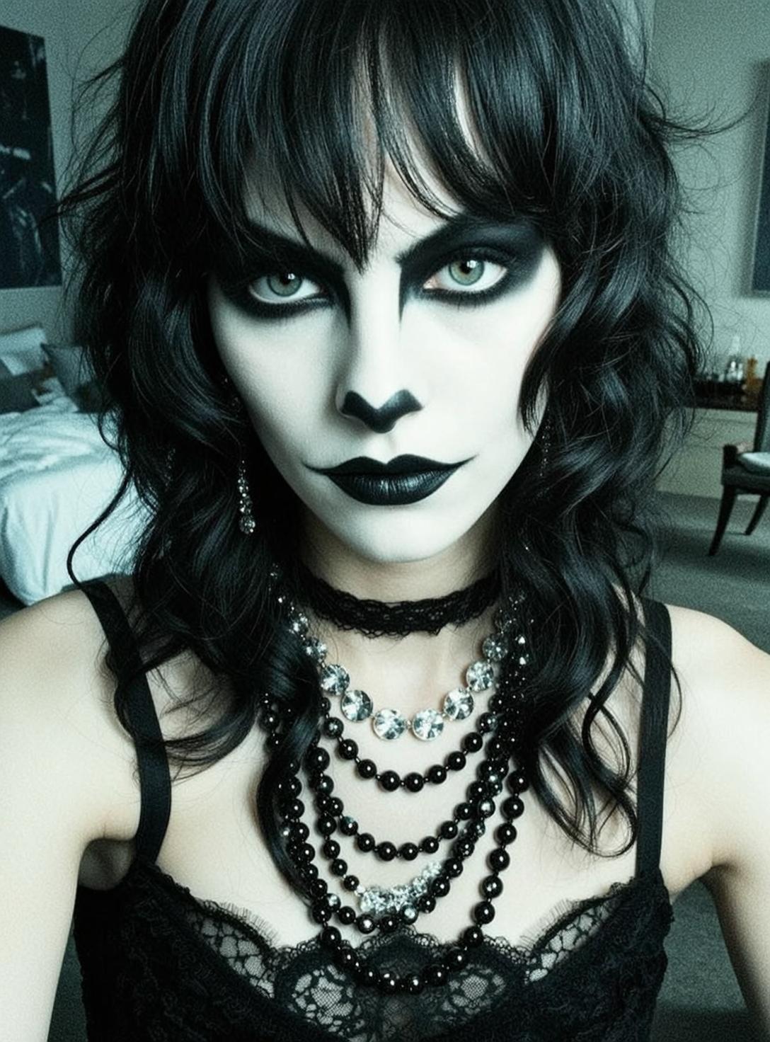 Halloween Makeup Young Pale Skin Dark Wavy