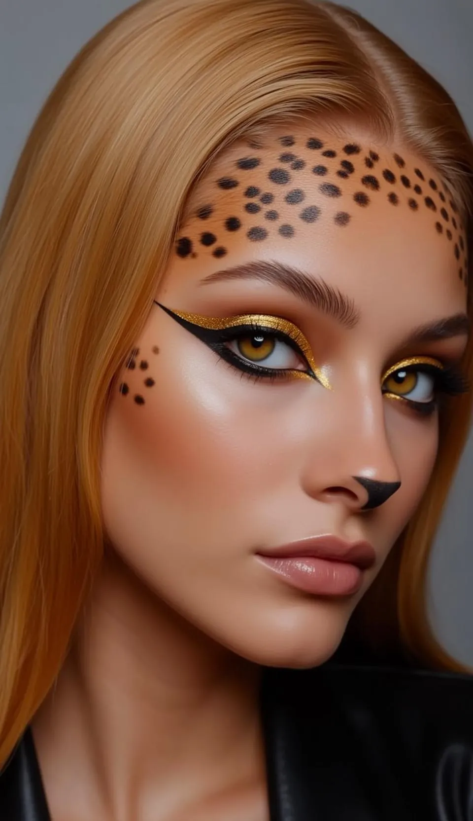 Halloween Makeup Young Long Blonde Straight Fair