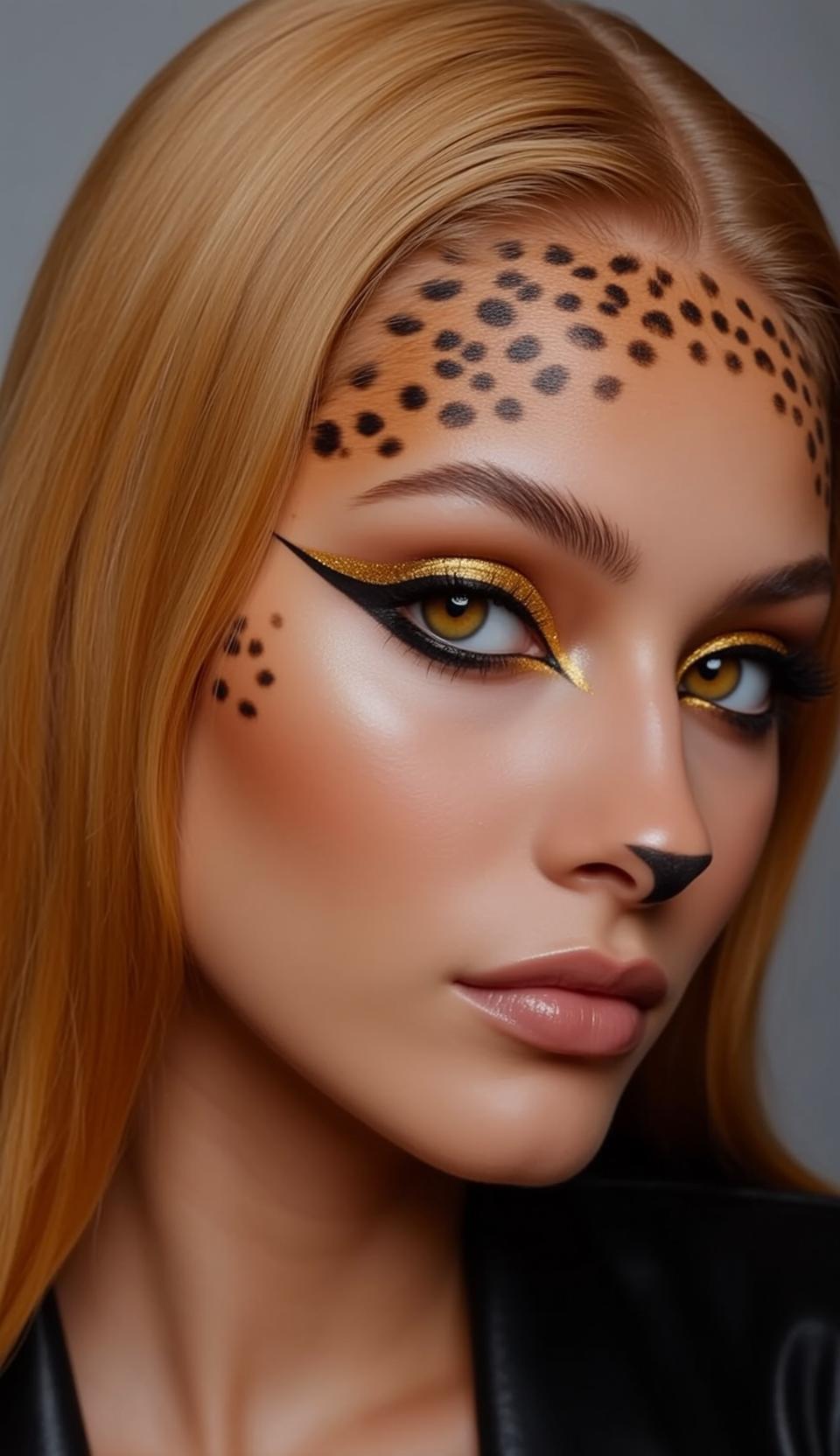 Halloween Makeup Young Long Blonde Straight Fair