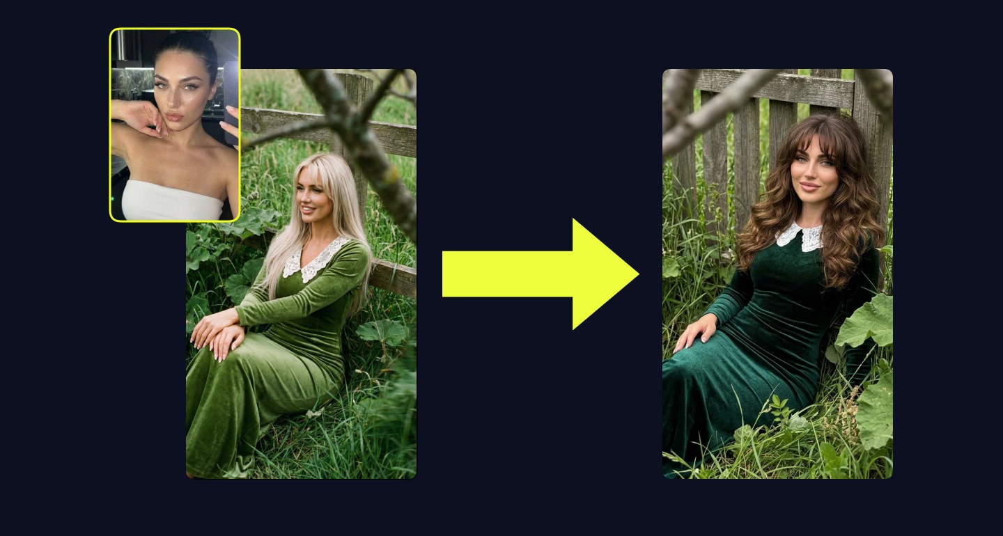 Lily remix walkthrough for Girl Green Velvet Dress Wooden Fence Cinematic Grain