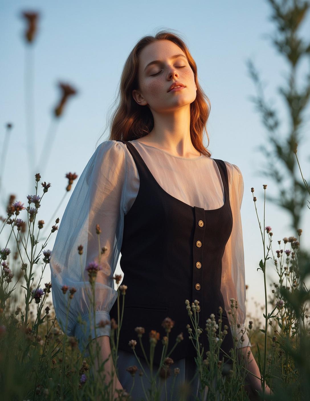 Explore Standing Field Wildflowers Her Eyes Closed