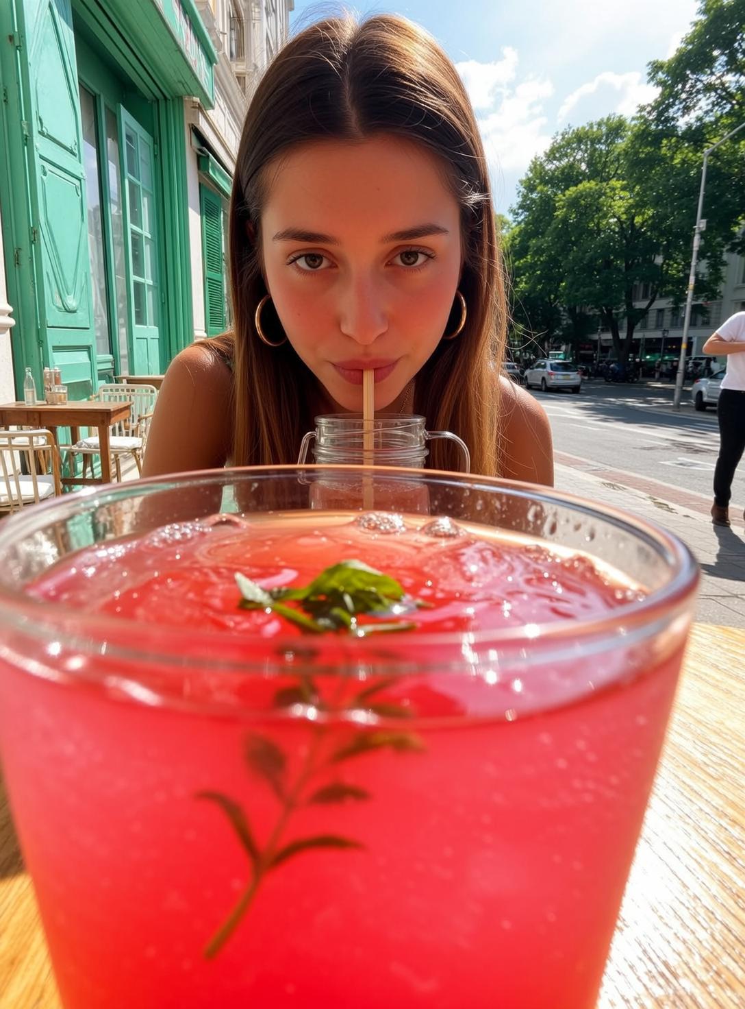 Explore Captured Close-up Selfie-style Leaning Forward Drinking