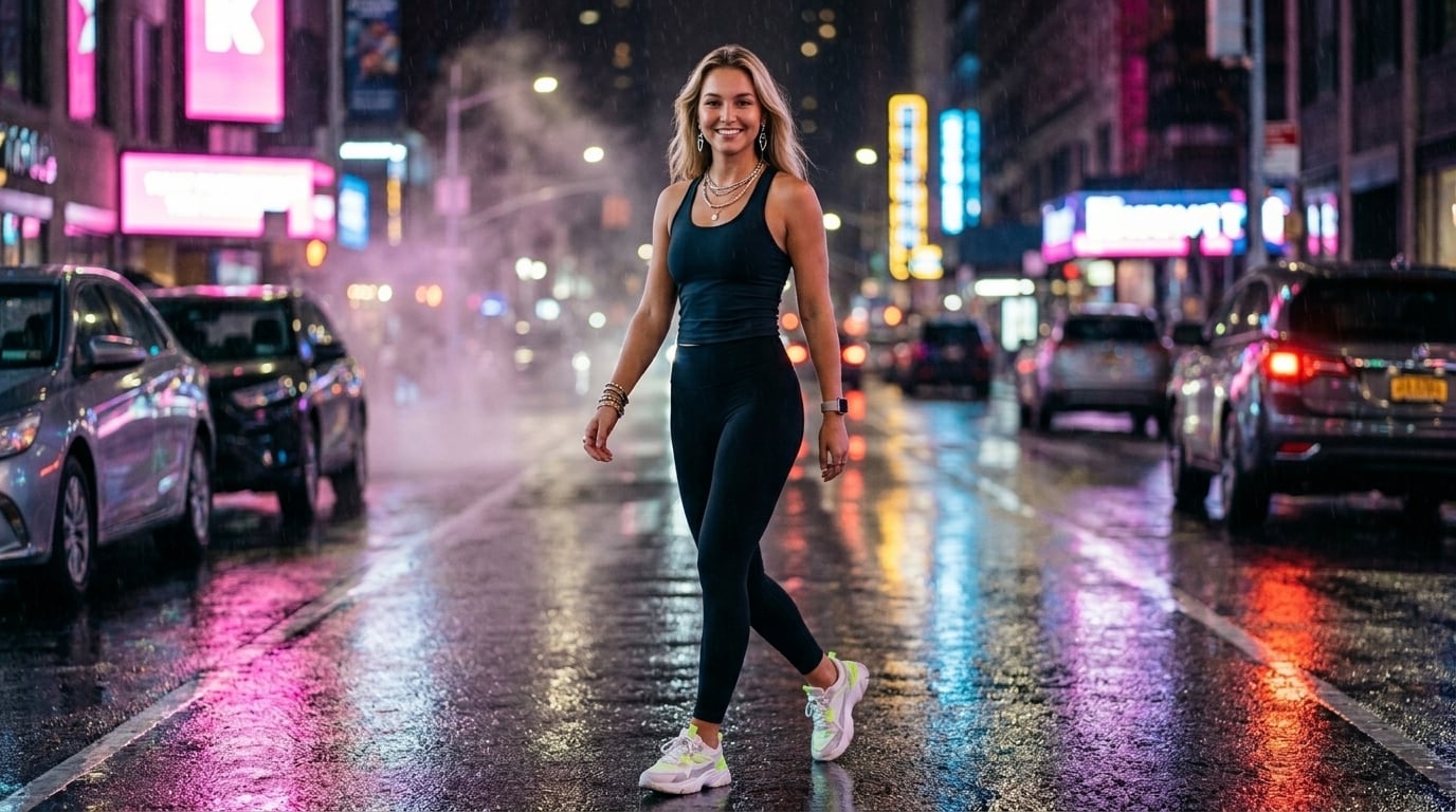 Sleek Athleisure Wear Specifically Dark Athletic Tights