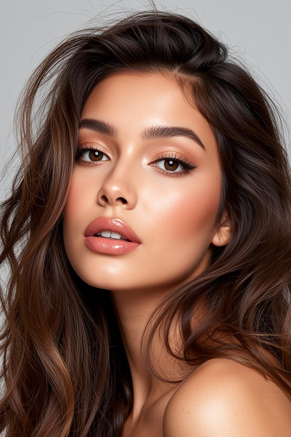 Hair Salon Young Long Wavy Dark Brown