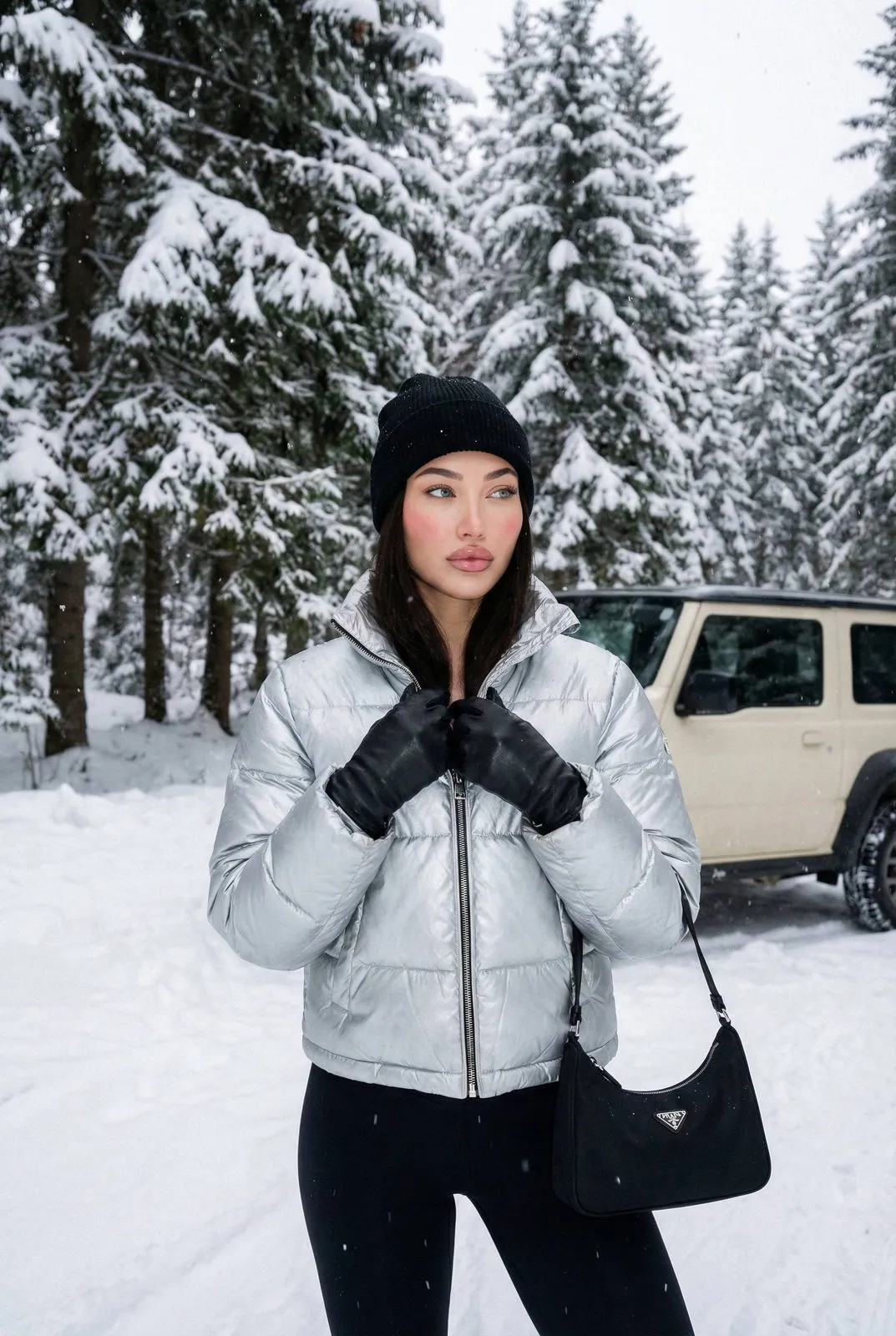 Makeup And Snowy Forest Winter Portrait
