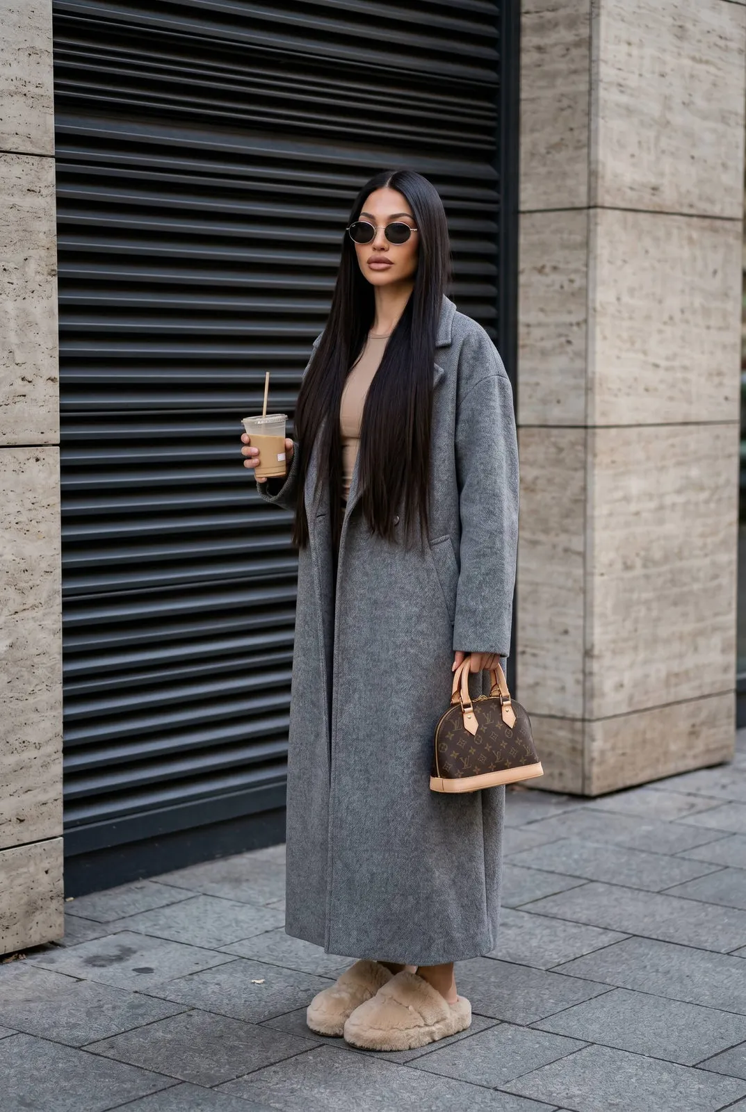 Street Fashion Modern Building Luxury Handbag Drink