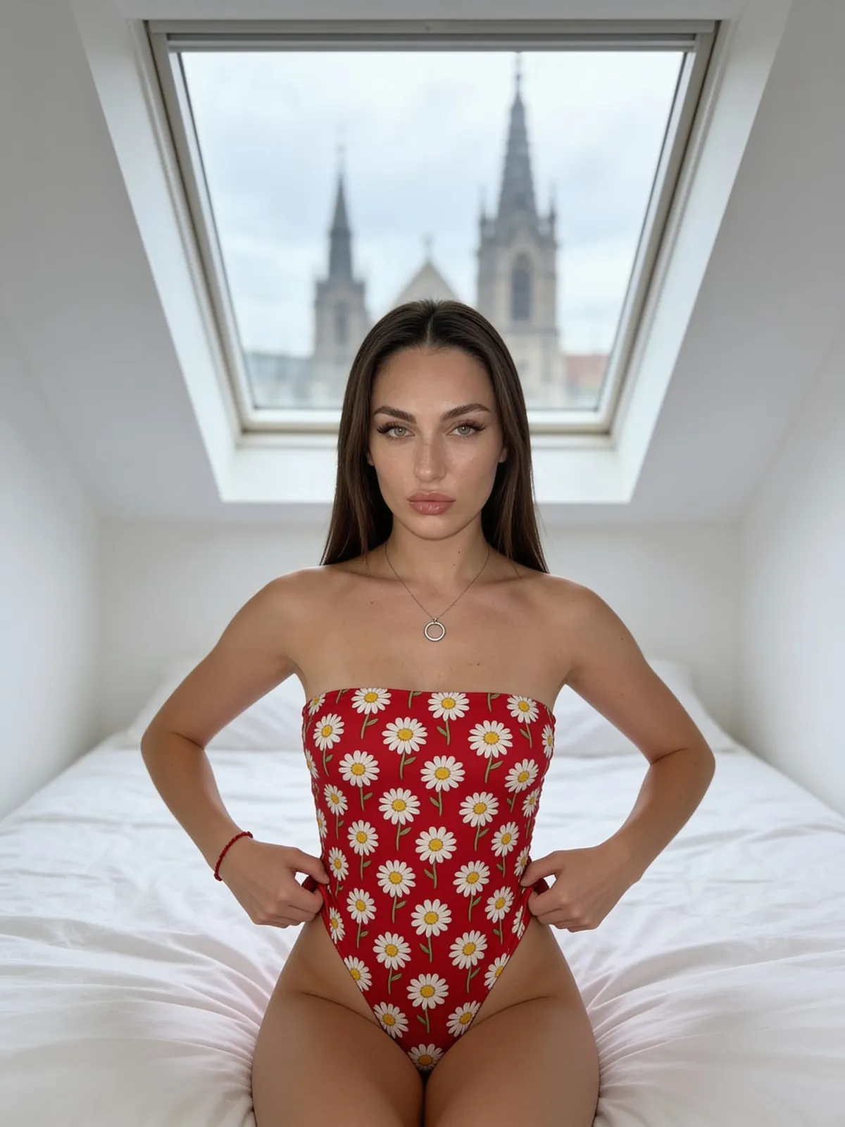Necklace And Bracelets In Bedroom Portrait