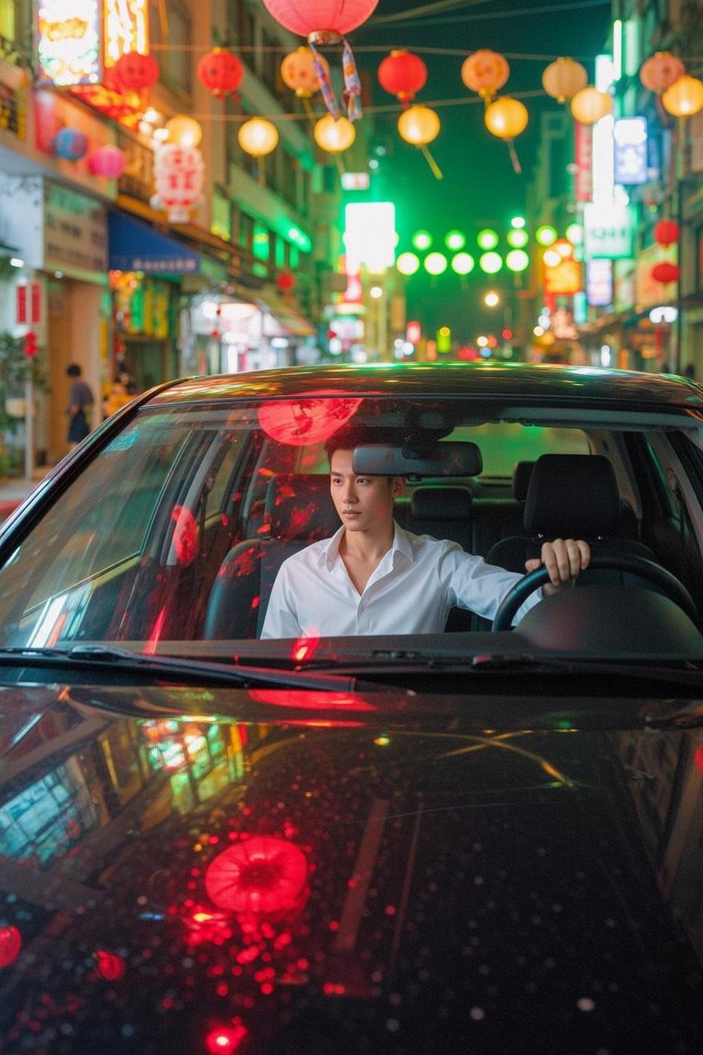 Neon Lantern Car Interior