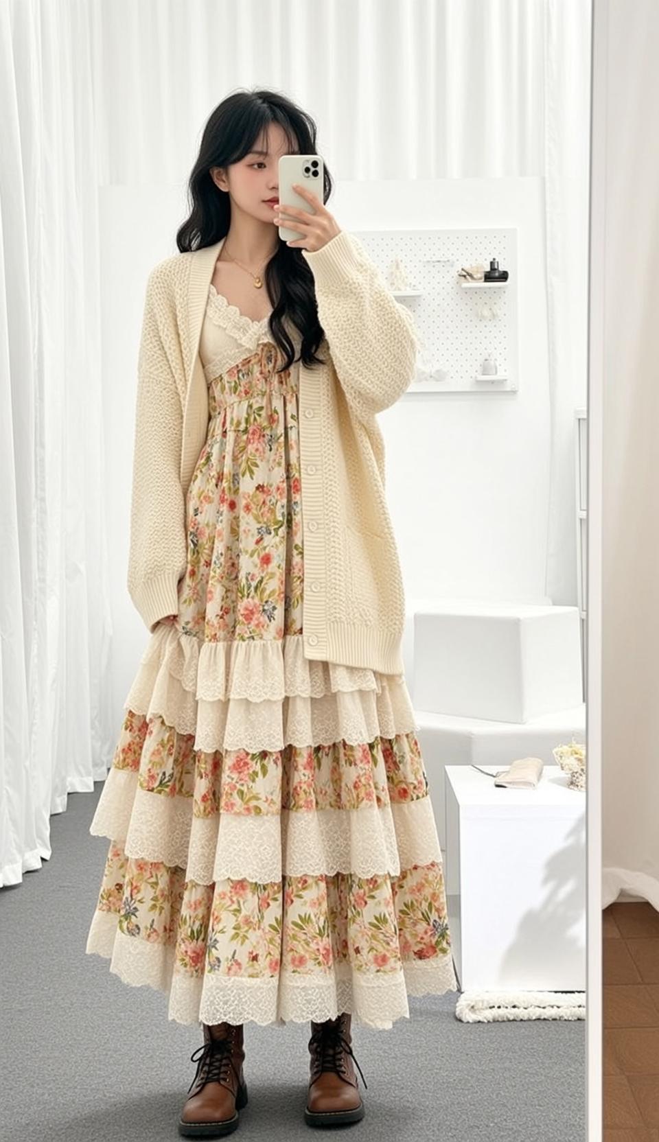 Floral Maxi Dress Studio Selfie